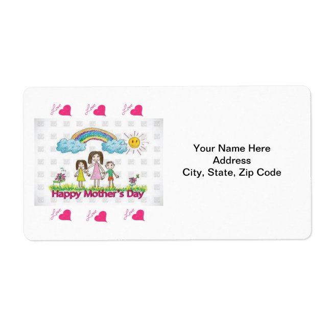 Étiquettes de la fête des mères (Devant)