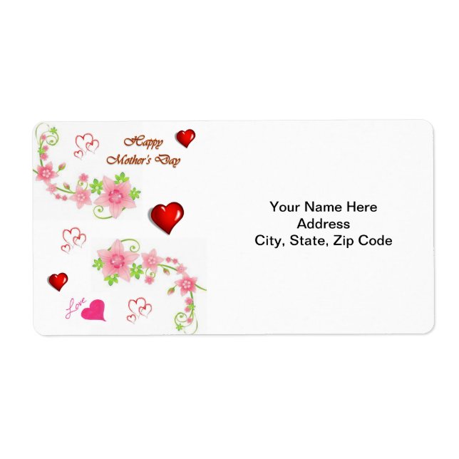 Étiquettes de la fête des mères (Devant)