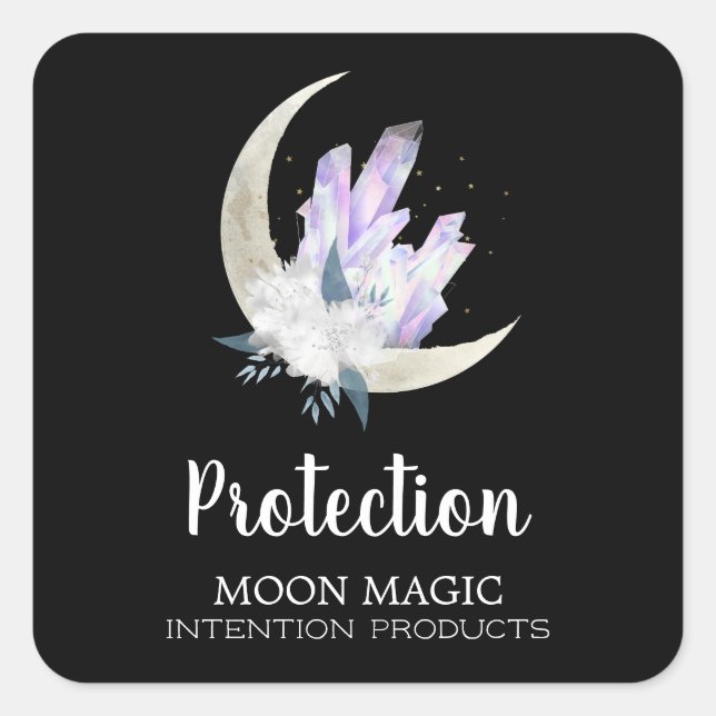 Étiquettes de la lune et de protection de cristal (Devant)