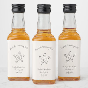 Étiquettes de la mini bouteille d'alcool Seashell
