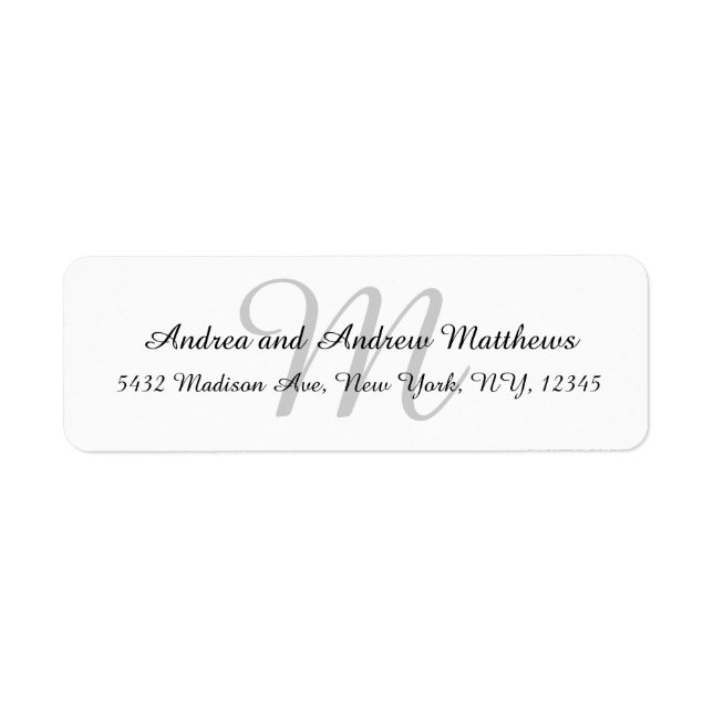 Étiquettes de l'adresse de retour pour Mariages (Devant)