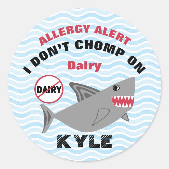 Étiquettes de l'alerte d'allergie aux produits lai (Devant)