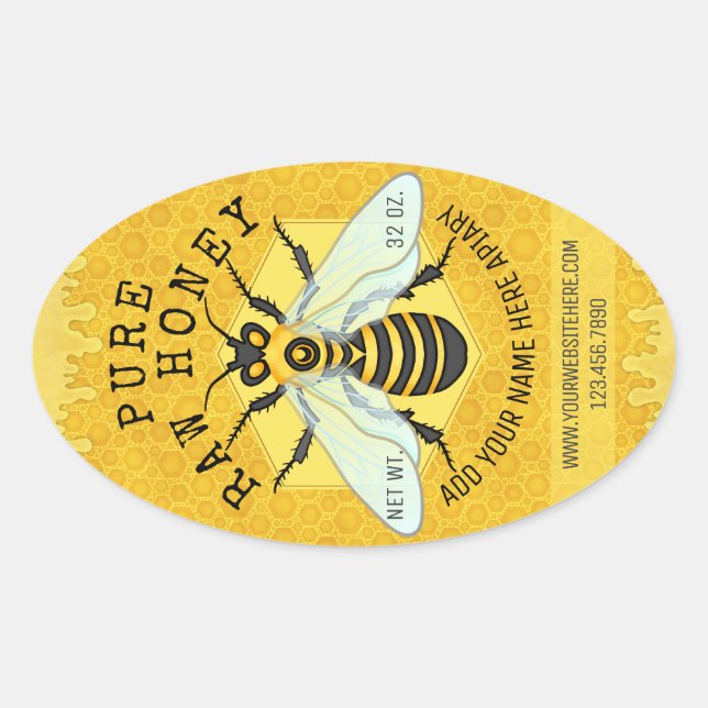 Étiquettes de l'Apiary Honeybee Honey Jar| Bee pei (Devant)