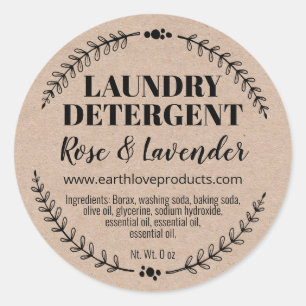 Étiquettes de lave-linge biologique maison Kraft