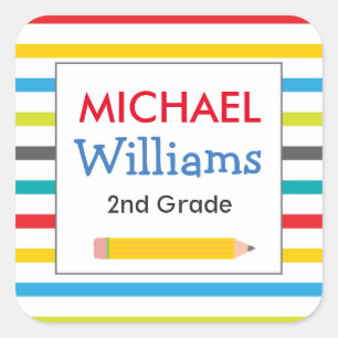 Étiquettes de l'école Bright Stripe