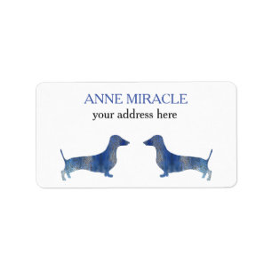 Étiquettes de livraison Blue dachshund