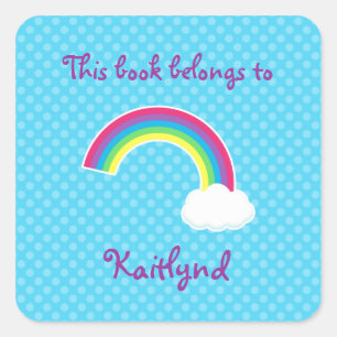 Étiquettes de livres Rainbow et Cloud personnalisé