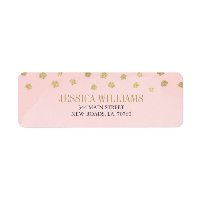 Étiquettes de luxe de luxe rose et or (Devant)