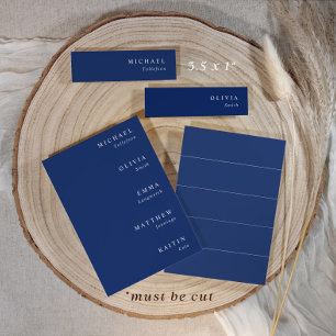 Étiquettes de mariage bleu marine 3,5 x 1 Cartes f