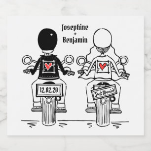 Étiquettes de Mariage de bouteille de moto sur mes