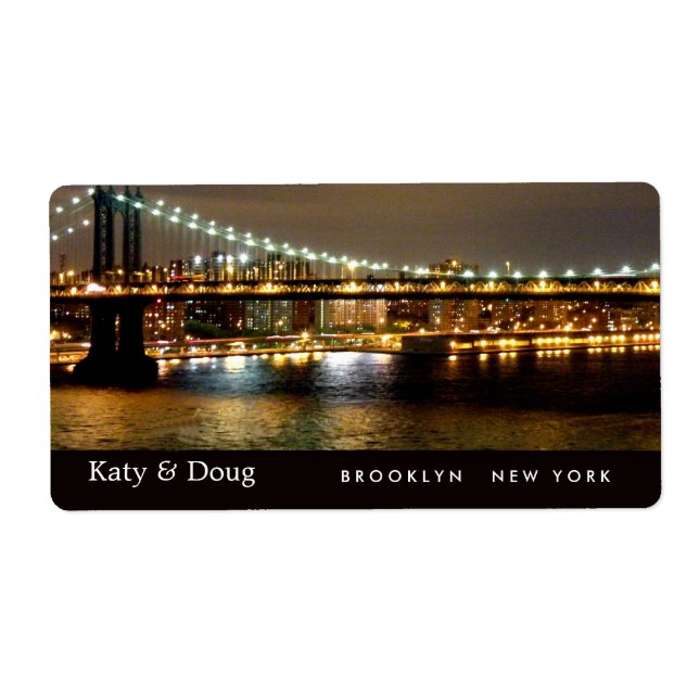 Étiquettes de mariage du pont Brooklyn (Devant)