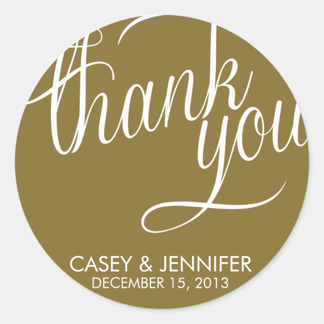 Étiquettes de mariage Merci (Devant)