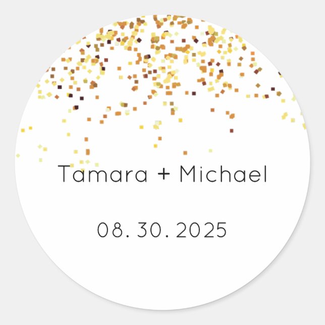 Étiquettes de mariage, Nom du Mariage Stickers Dat (Devant)