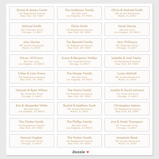 Étiquettes de mariage personnalisées avec noms d'i (Feuille)