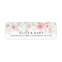 Étiquettes de mariage rose floral