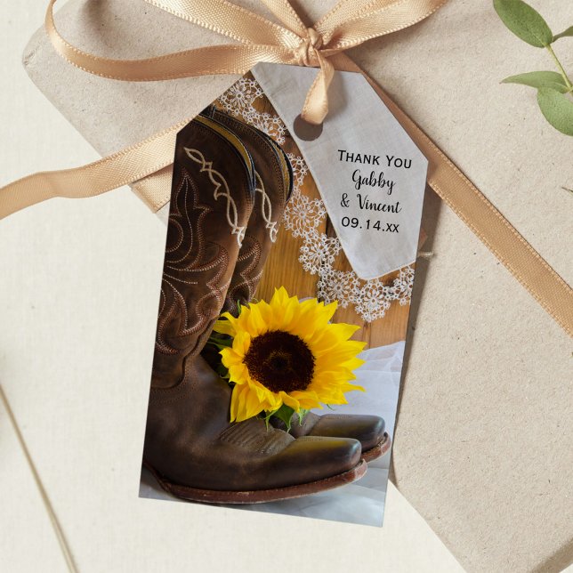 Étiquettes de Mariage Western Fleur de Tournesol d (Créateur téléchargé)
