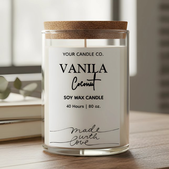 Étiquettes de marque de bougie verticale simples e (Créateur téléchargé)