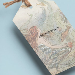 Étiquettes de marque de sirène vintage sous la mer