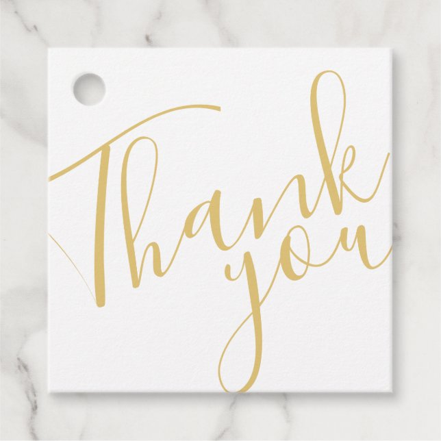 Étiquettes de Merci d'affaires Gold Modern Script (Devant)