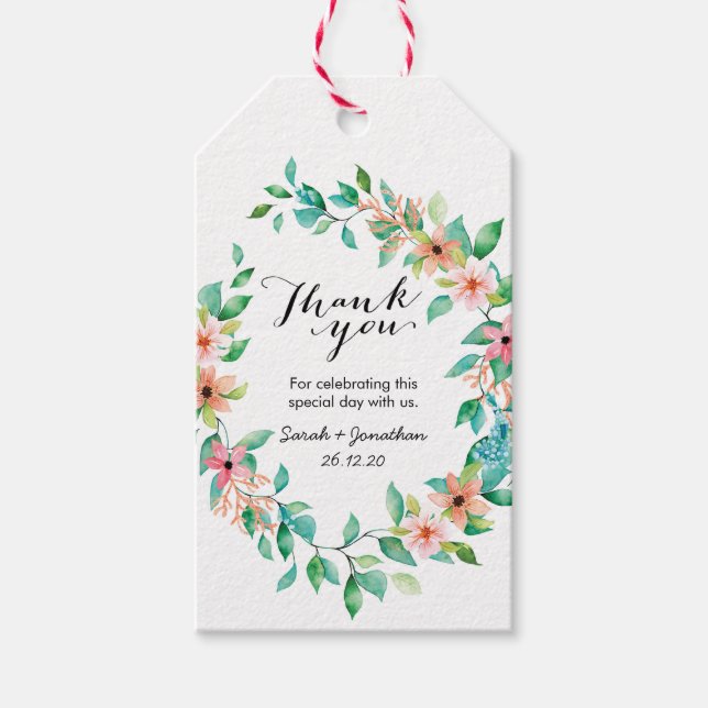 Étiquettes de Merci Mariage de l'île tropicale Lua (Devant)