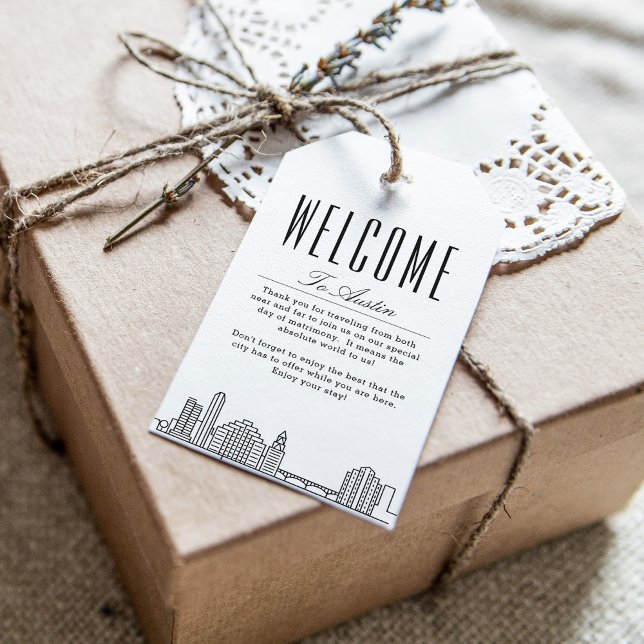 Étiquettes de message de bienvenue Austin Skyline (Créateur téléchargé)