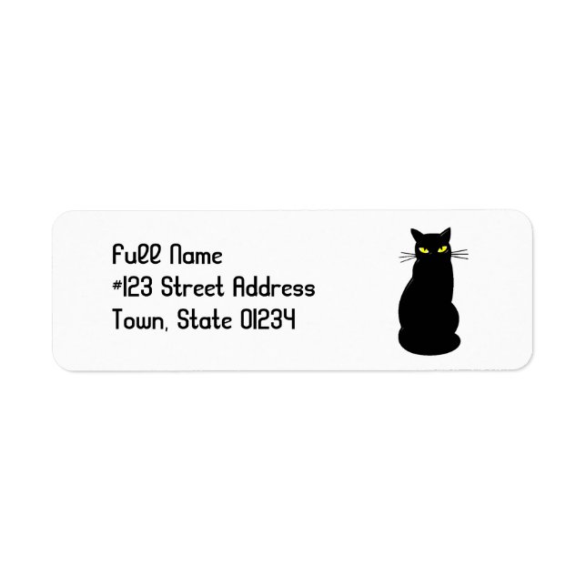 Étiquettes de messagerie de chat noir (Devant)