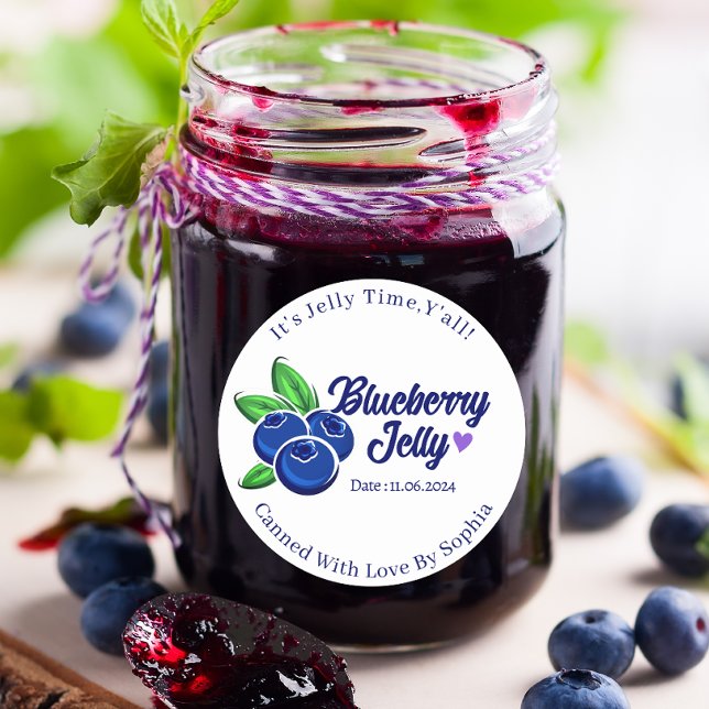 Étiquettes de mise en conserve à l'aquarelle bleue (jelly jar sticker)