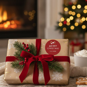 Étiquettes de Noël de couleur personnalisée minima