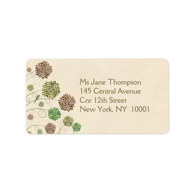 Étiquettes de nom d'adresse de mariage de jardin (Devant)
