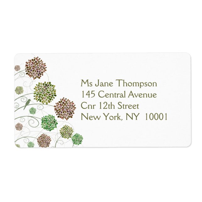 Étiquettes de nom d'adresse de mariage de jardin d (Devant)