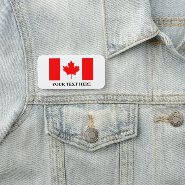 Étiquettes de nom de drapeau canadien (En situation)