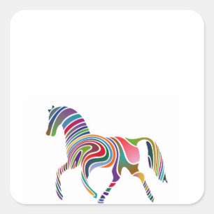 Étiquettes de nom de l'autocollant à cheval arc-en