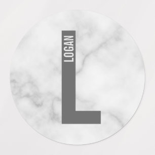 Étiquettes de nom et monogramme personnalisées mod