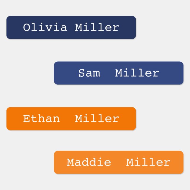 Étiquettes de nom étanche colorés pour la garderie (Groupe)