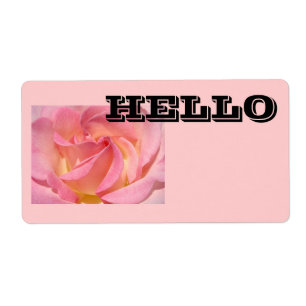 Étiquettes de nom Fleur Rose Rose Conferences Bonj