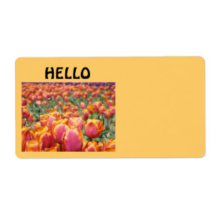Étiquettes de nom HELLO Fleurs de Tulipe Conférenc