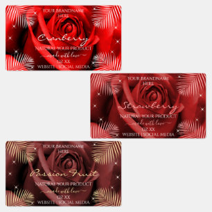 Étiquettes de packaging de produits Rouge Floral e