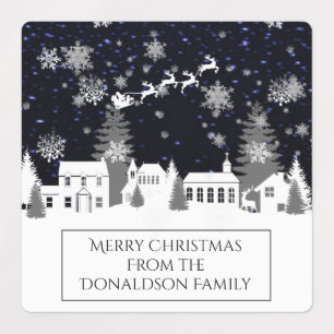 Étiquettes de pâtisserie du village de Noël