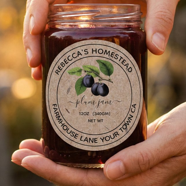 Étiquettes de pot de conservation en papier kraft  (Créateur téléchargé)