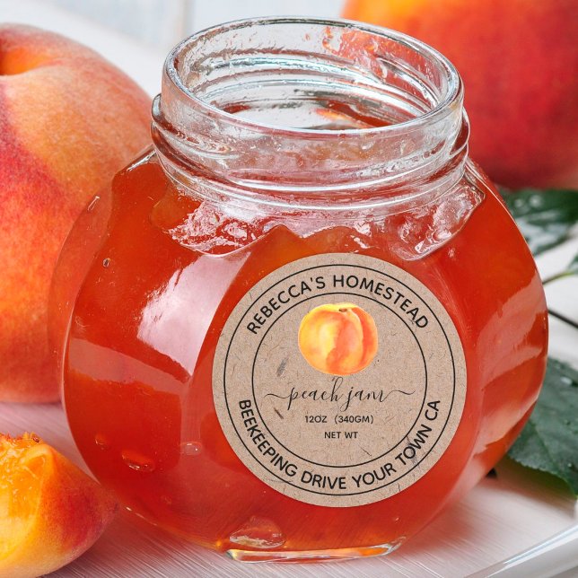 Étiquettes de pot de conservation en papier kraft  (Créateur téléchargé)