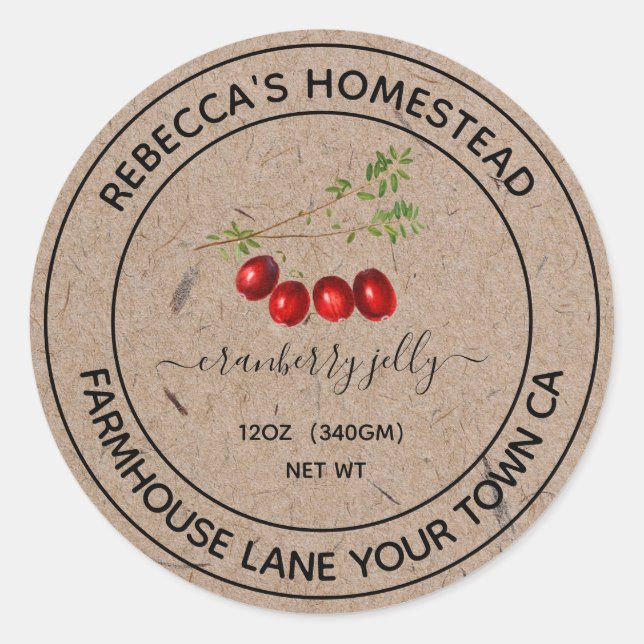 Étiquettes de pot de conserve en papier kraft à la (Devant)