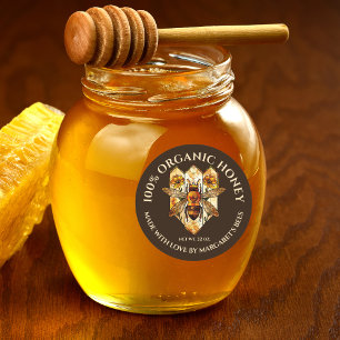 Étiquettes de pot de miel Abeille à miel Nid d'abe