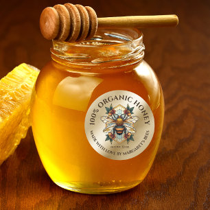Étiquettes de pot de miel Abeille à miel Nid d'abe