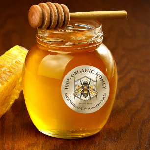 Étiquettes de pot de miel Abeille à miel Nid d'abe