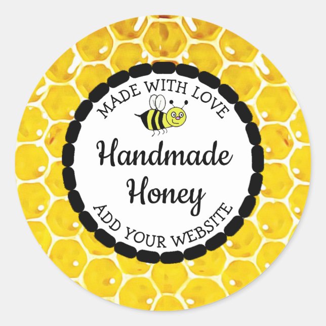 Étiquettes de pot de miel artisanal (Devant)