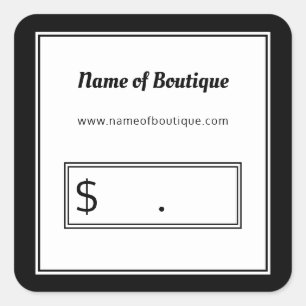Étiquettes de prix au détail en noir et blanc mode