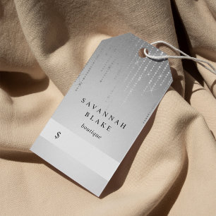 Étiquettes de prix de pluie d'argent