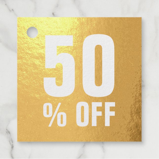 Étiquettes de prix de vente d'or de luxe pour les  (Devant)