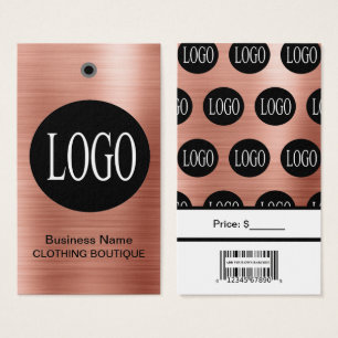 Étiquettes de prix Logo Or Rose avec Code-Barres 
