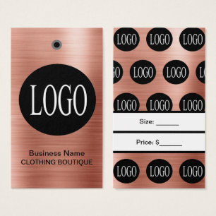 Étiquettes de prix personnalisées avec logo en or 